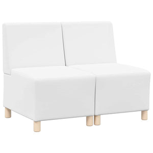Unité de Sofa Modulaire Sans Accoudoirs 2 pcs Blanc