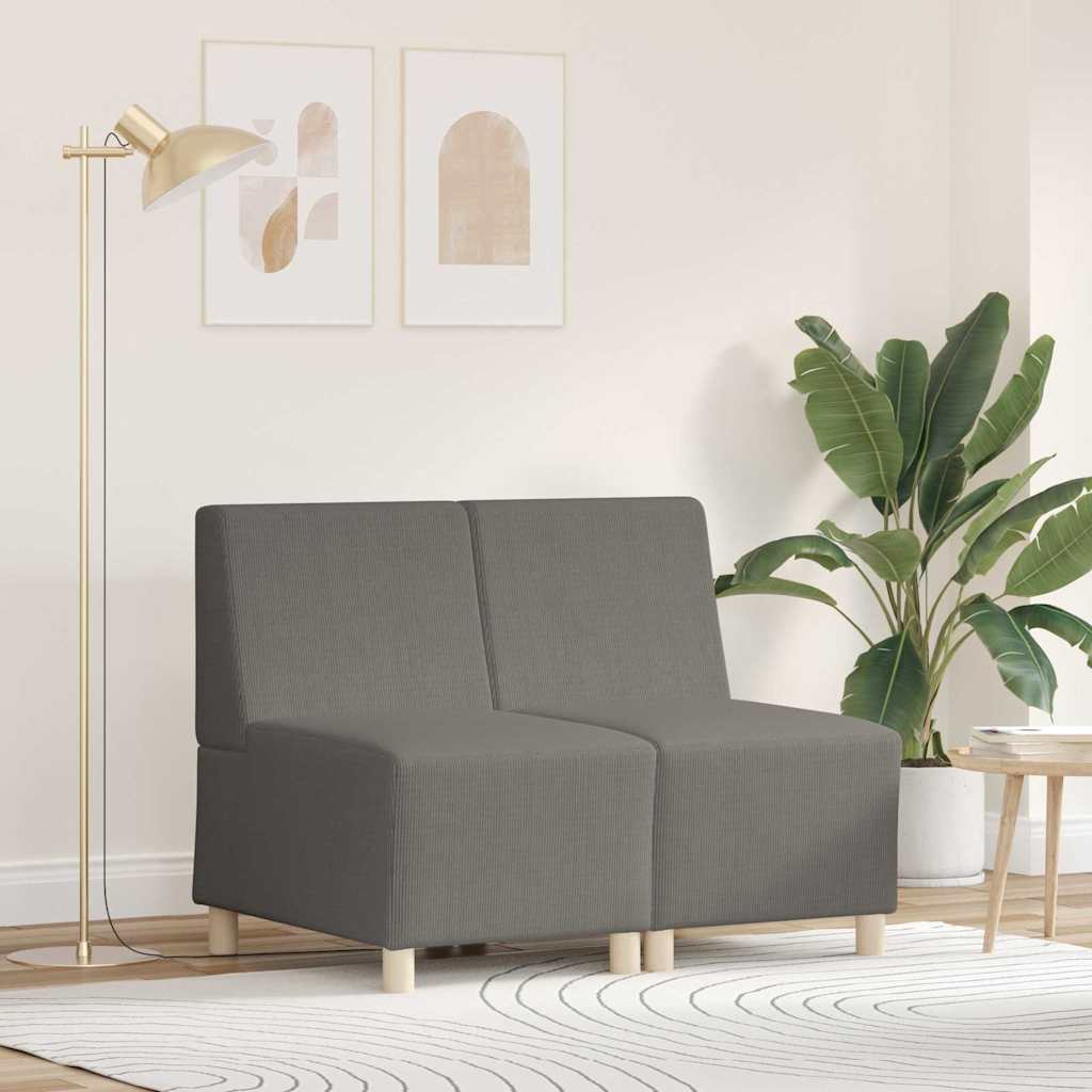 Unité de Sofa Modulaire Sans Accoudoirs 2 pcs Gris clair