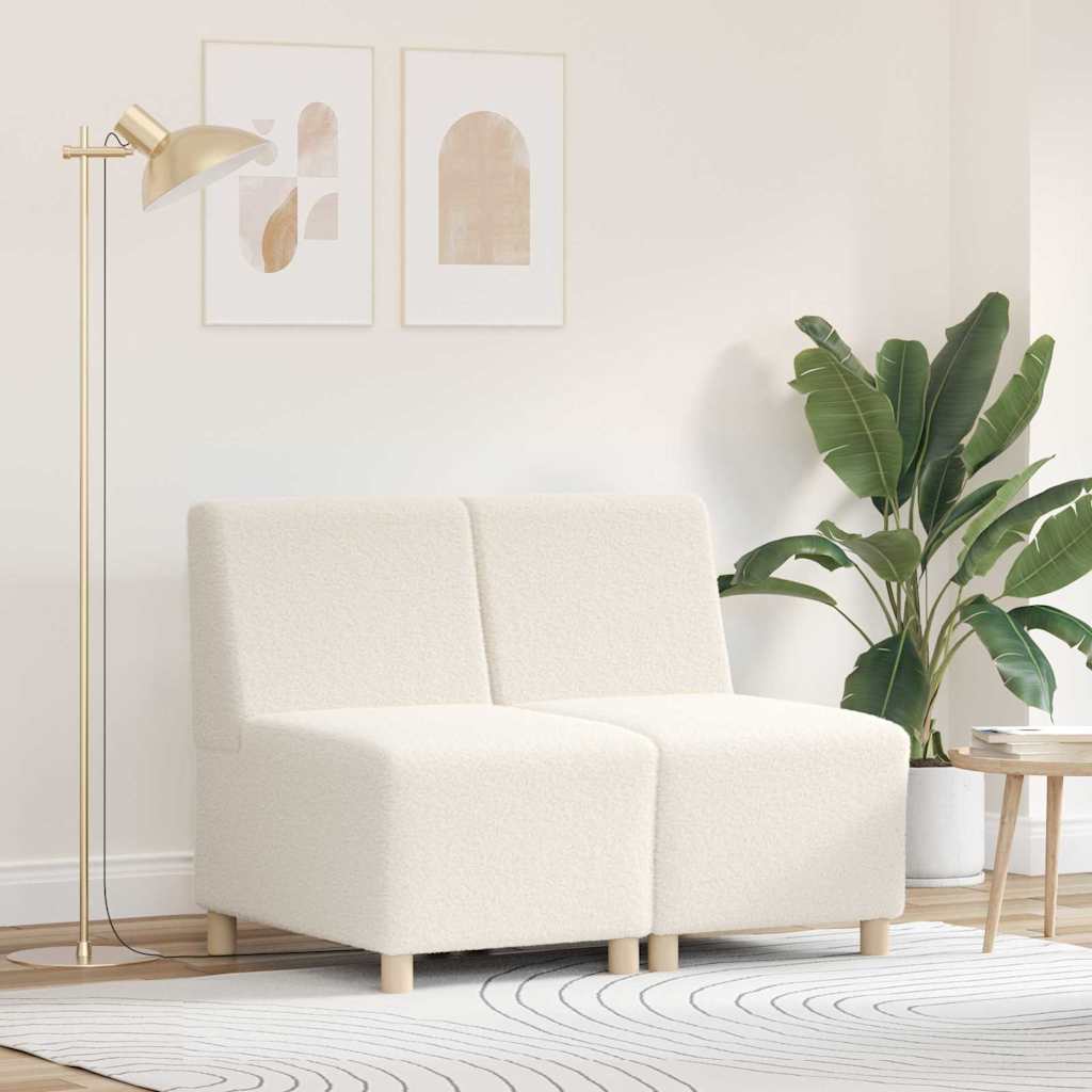 Unité de Sofa Modulaire Sans Accoudoirs 2 pcs Crème