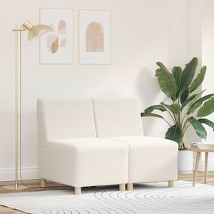 Unité de Sofa Modulaire Sans Accoudoirs 2 pcs Crème