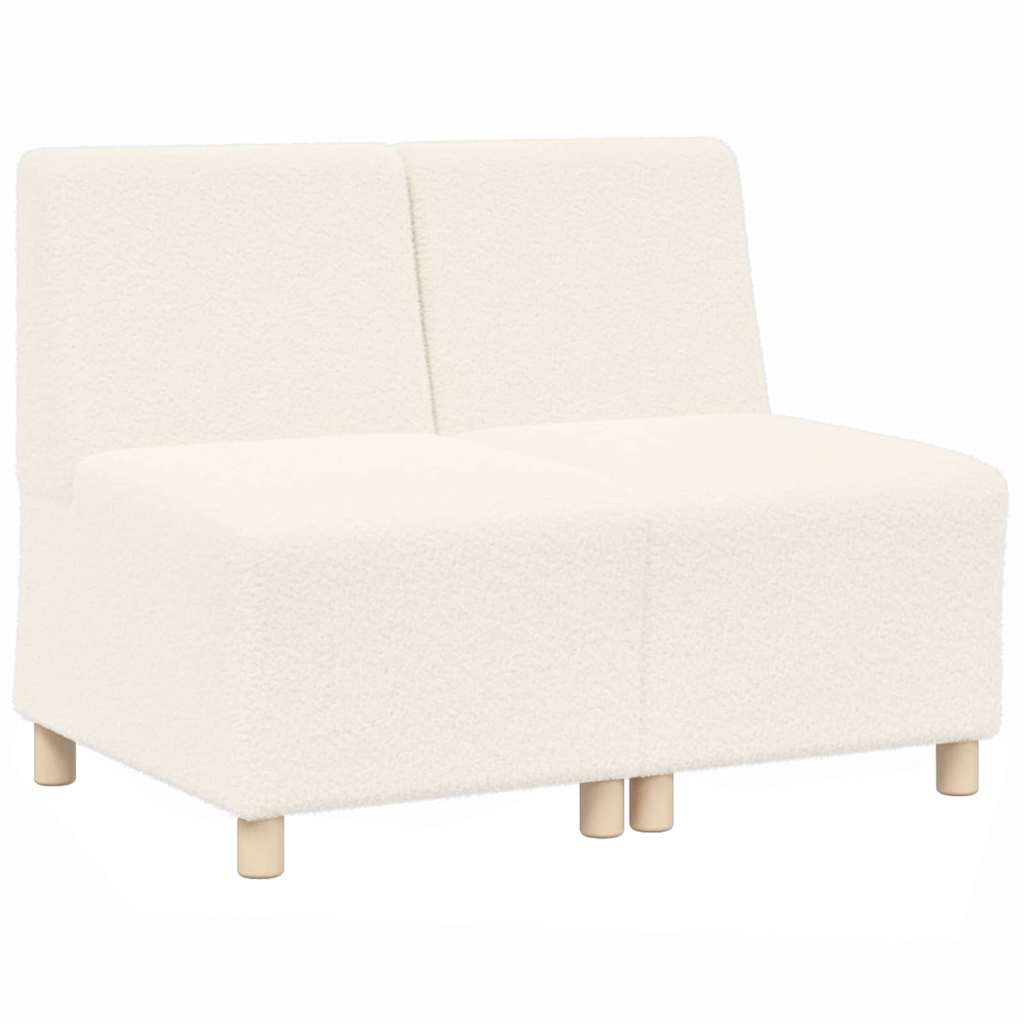 Unité de Sofa Modulaire Sans Accoudoirs 2 pcs Crème