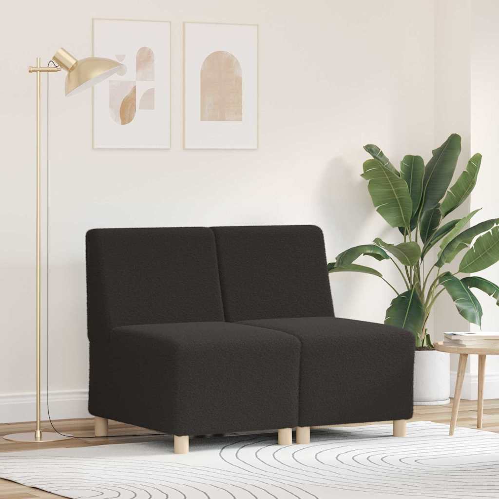 Unité de Sofa Modulaire Sans Accoudoirs 2 pcs Gris foncé