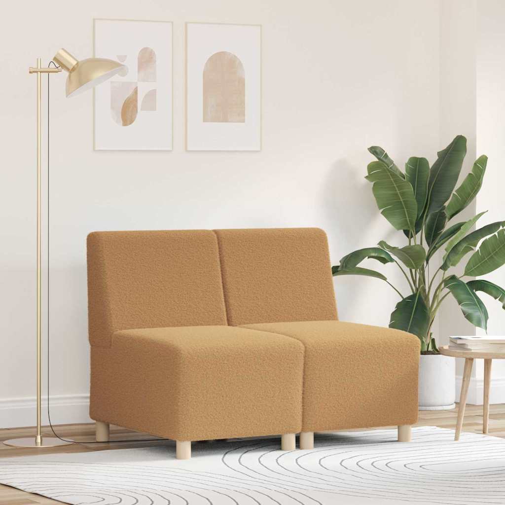Unité de Sofa Modulaire Sans Accoudoirs 2 pcs Beige