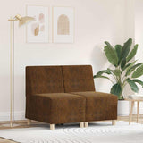 Unité de Sofa Modulaire Sans Accoudoirs 2 pcs Marron