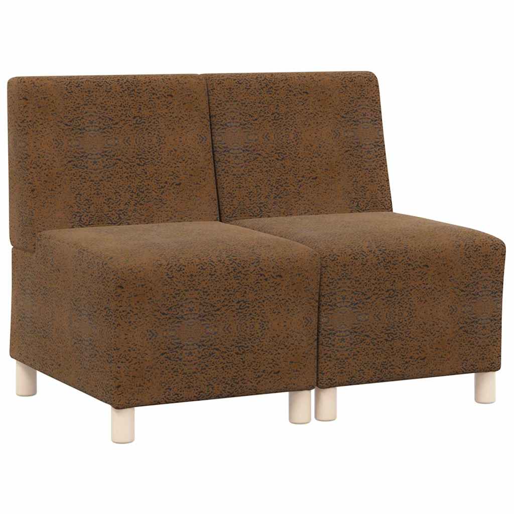Unité de Sofa Modulaire Sans Accoudoirs 2 pcs Marron