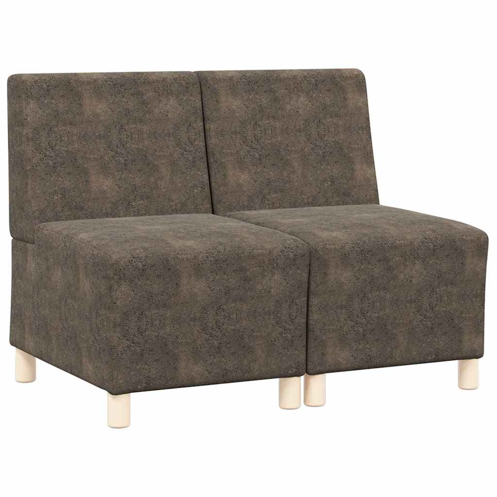 Unité de Sofa Modulaire Sans Accoudoirs 2 pcs Gris foncé
