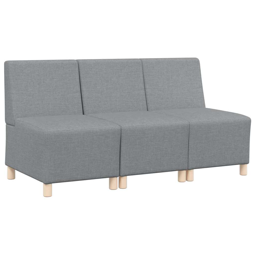 Unité de Sofa Modulaire Sans Accoudoirs 3 pcs Gris clair