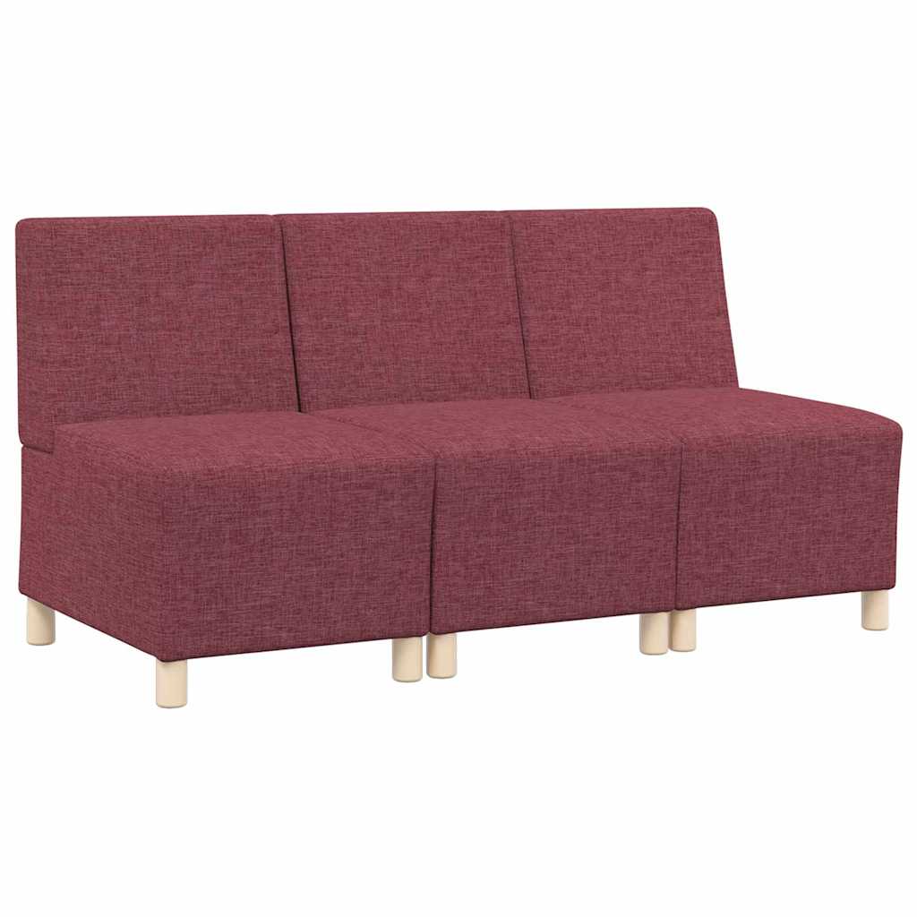 Unité de Sofa Modulaire Sans Accoudoirs 3 pcs Bordeaux