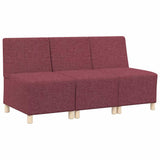 Unité de Sofa Modulaire Sans Accoudoirs 3 pcs Bordeaux