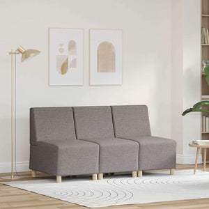 Unité de Sofa Modulaire Sans Accoudoirs 3 pcs Taupe