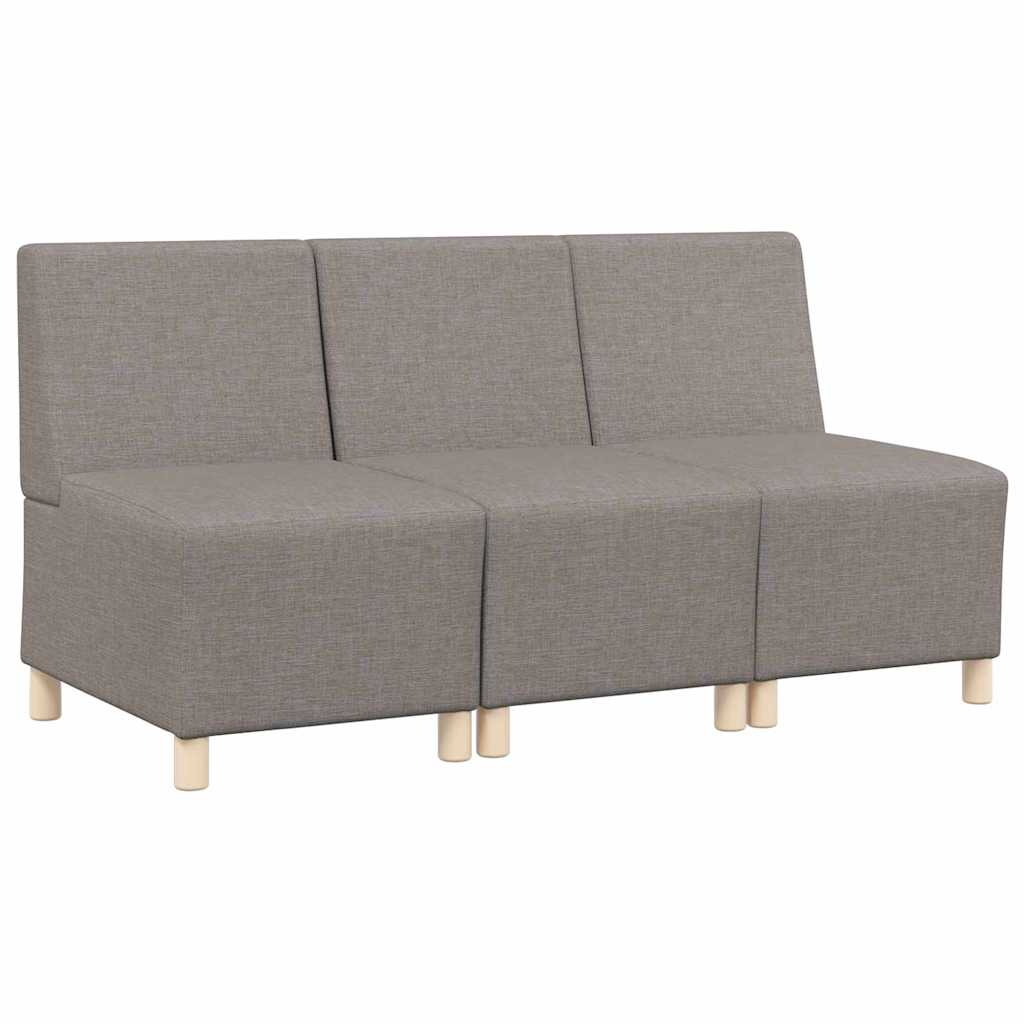 Unité de Sofa Modulaire Sans Accoudoirs 3 pcs Taupe