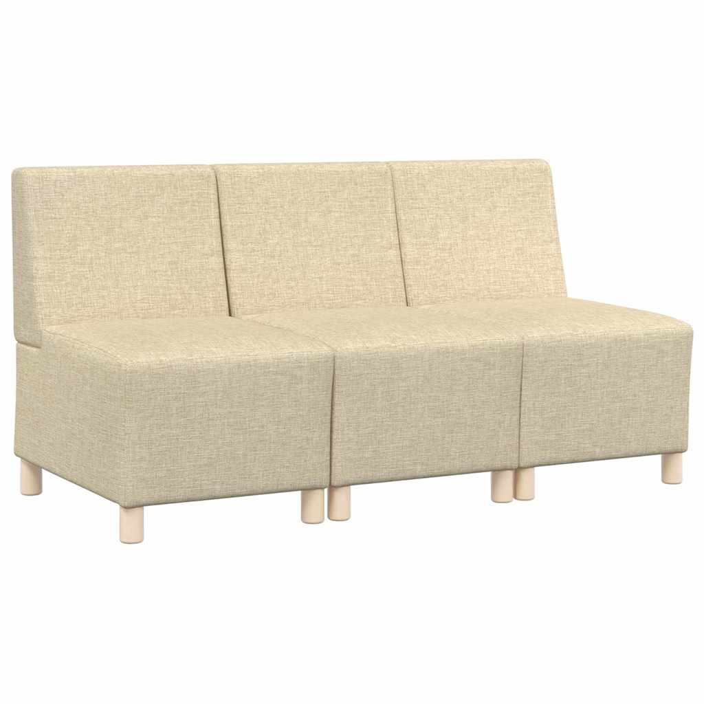 Unité de Sofa Modulaire Sans Accoudoirs 3 pcs Crème