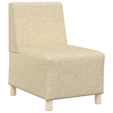 Unité de Sofa Modulaire Sans Accoudoirs 3 pcs Crème