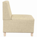 Unité de Sofa Modulaire Sans Accoudoirs 3 pcs Crème