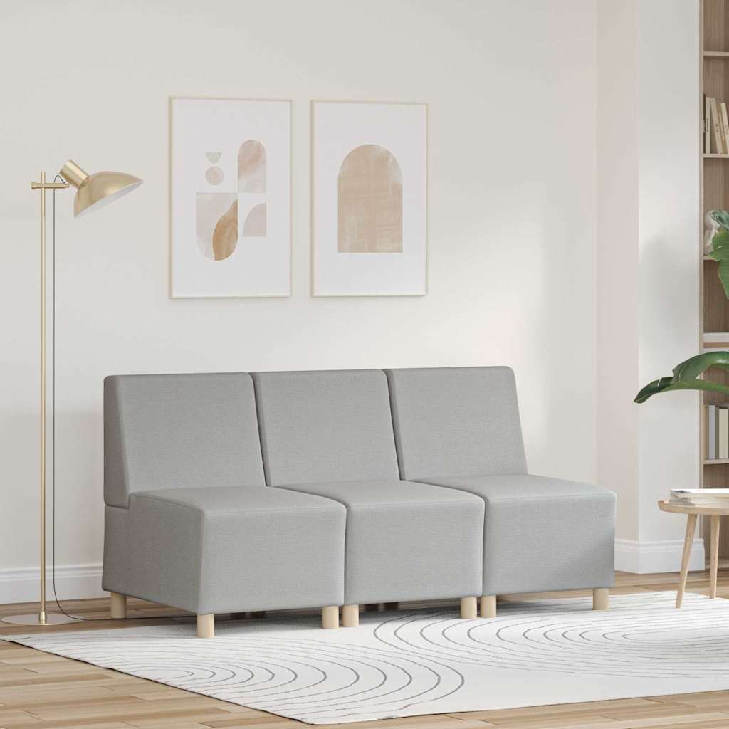 Unité de Sofa Modulaire Sans Accoudoirs 3 pcs Gris nuage