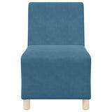 Unité de Sofa Modulaire Sans Accoudoirs 3 pcs Bleu