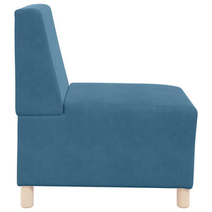 Unité de Sofa Modulaire Sans Accoudoirs 3 pcs Bleu
