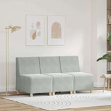 Unité de Sofa Modulaire Sans Accoudoirs 3 pcs Gris clair