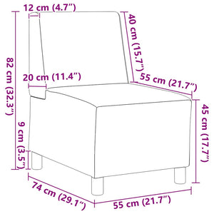 Unité de Sofa Modulaire Sans Accoudoirs 3 pcs Gris clair