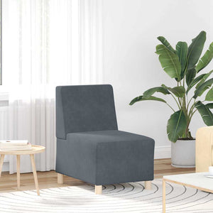 Unité de Sofa Modulaire Sans Accoudoirs 3 pcs Gris foncé