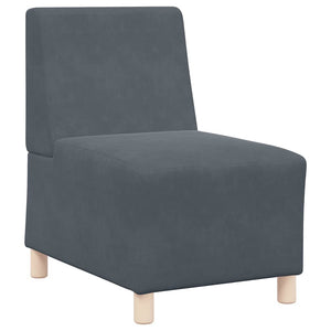 Unité de Sofa Modulaire Sans Accoudoirs 3 pcs Gris foncé