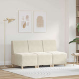 Unité de Sofa Modulaire Sans Accoudoirs 3 pcs Crème