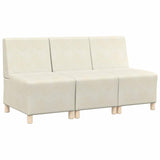 Unité de Sofa Modulaire Sans Accoudoirs 3 pcs Crème