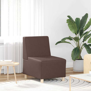 Unité de Sofa Modulaire Sans Accoudoirs 3 pcs Marron