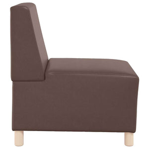 Unité de Sofa Modulaire Sans Accoudoirs 3 pcs Marron