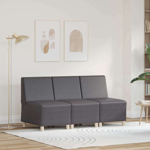 Unité de Sofa Modulaire Sans Accoudoirs 3 pcs Gris