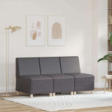 Unité de Sofa Modulaire Sans Accoudoirs 3 pcs Gris