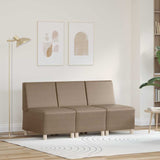 Unité de Sofa Modulaire Sans Accoudoirs 3 pcs Cappuccino
