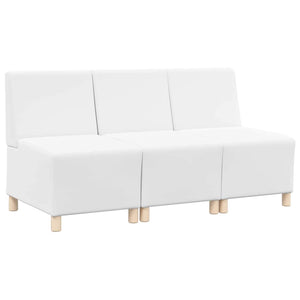 Unité de Sofa Modulaire Sans Accoudoirs 3 pcs Blanc