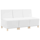 Unité de Sofa Modulaire Sans Accoudoirs 3 pcs Blanc