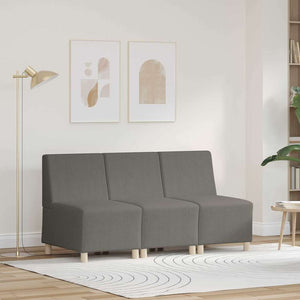 Unité de Sofa Modulaire Sans Accoudoirs 3 pcs Gris clair