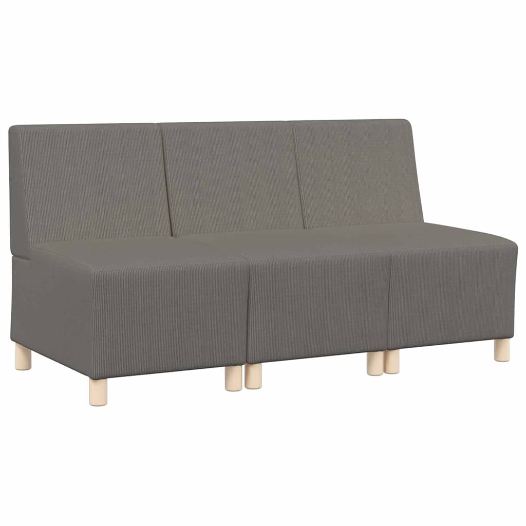 Unité de Sofa Modulaire Sans Accoudoirs 3 pcs Gris clair