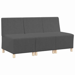 Unité de Sofa Modulaire Sans Accoudoirs 3 pcs Gris foncé