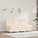 Unité de Sofa Modulaire Sans Accoudoirs 3 pcs Crème