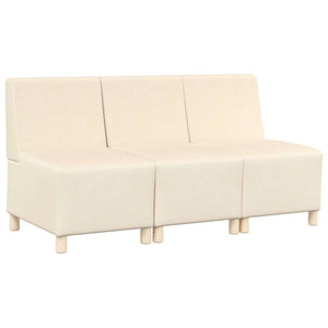 Unité de Sofa Modulaire Sans Accoudoirs 3 pcs Crème