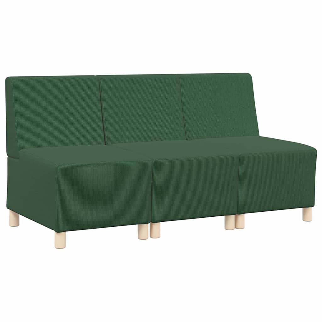 Unité de Sofa Modulaire Sans Accoudoirs 3 pcs Vert Jungle