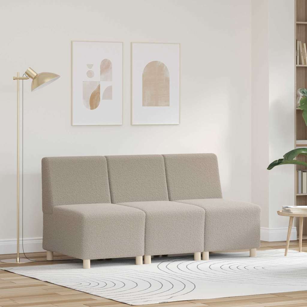 Unité de Sofa Modulaire Sans Accoudoirs 3 pcs Gris clair