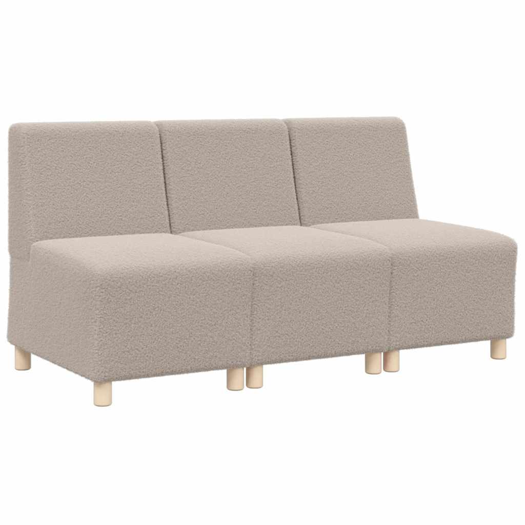 Unité de Sofa Modulaire Sans Accoudoirs 3 pcs Gris clair