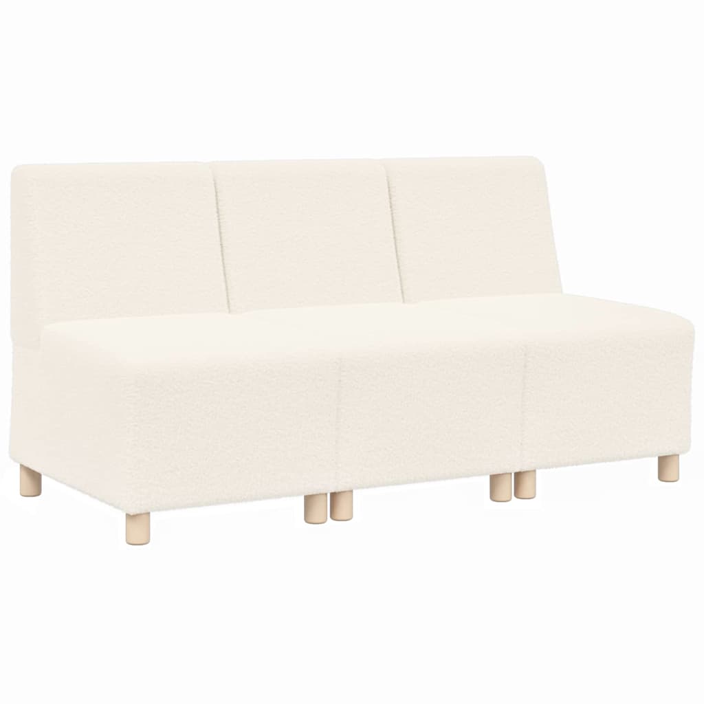 Unité de Sofa Modulaire Sans Accoudoirs 3 pcs Crème
