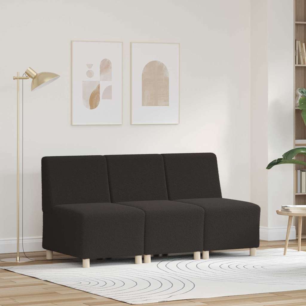 Unité de Sofa Modulaire Sans Accoudoirs 3 pcs Gris foncé