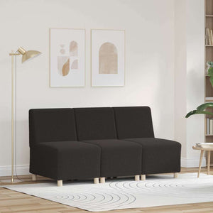 Unité de Sofa Modulaire Sans Accoudoirs 3 pcs Gris foncé