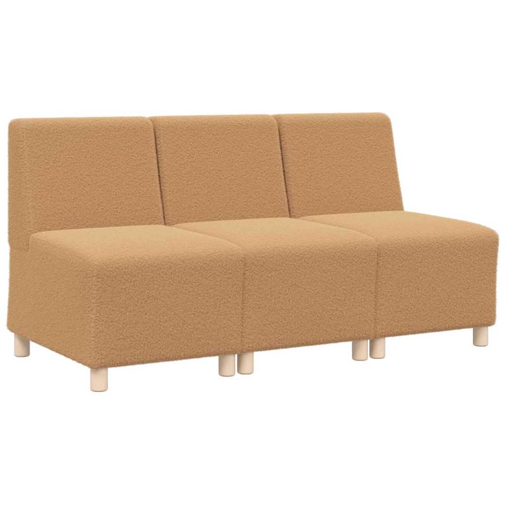 Unité de Sofa Modulaire Sans Accoudoirs 3 pcs Beige