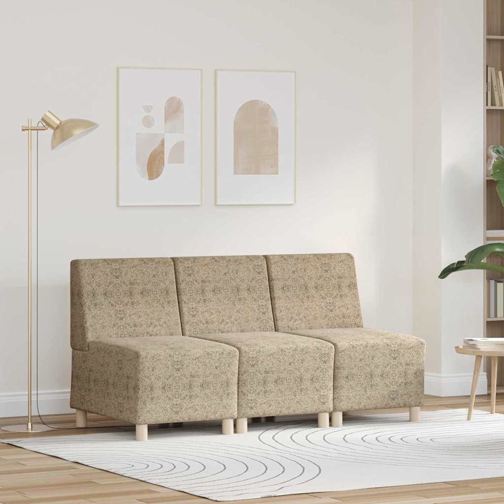 Unité de Sofa Modulaire Sans Accoudoirs 3 pcs Gris clair