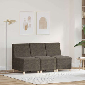 Unité de Sofa Modulaire Sans Accoudoirs 3 pcs Gris foncé