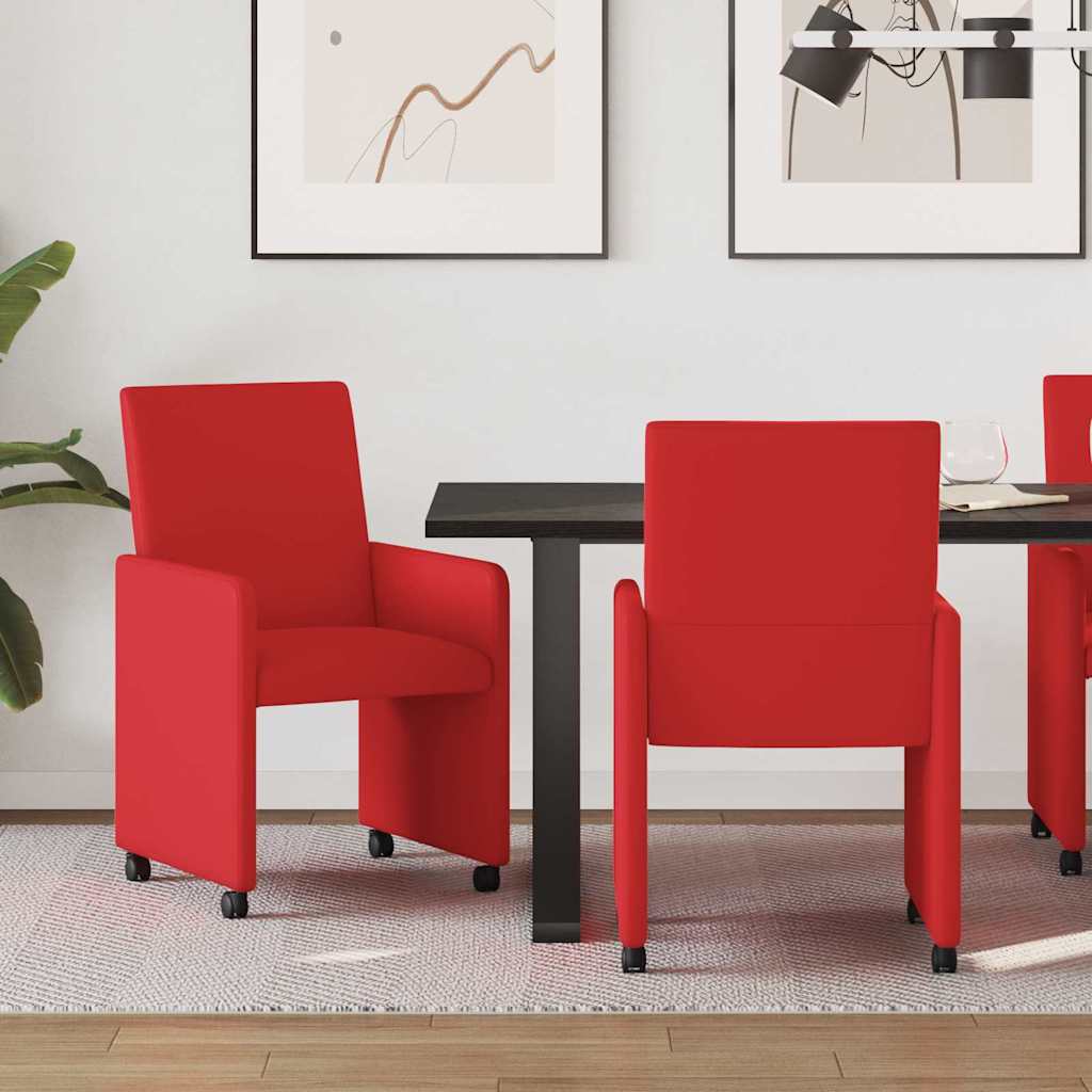 Chaises de salle à manger 2 pcs Rouge 57 x 66 x 94 cm Faux cuir