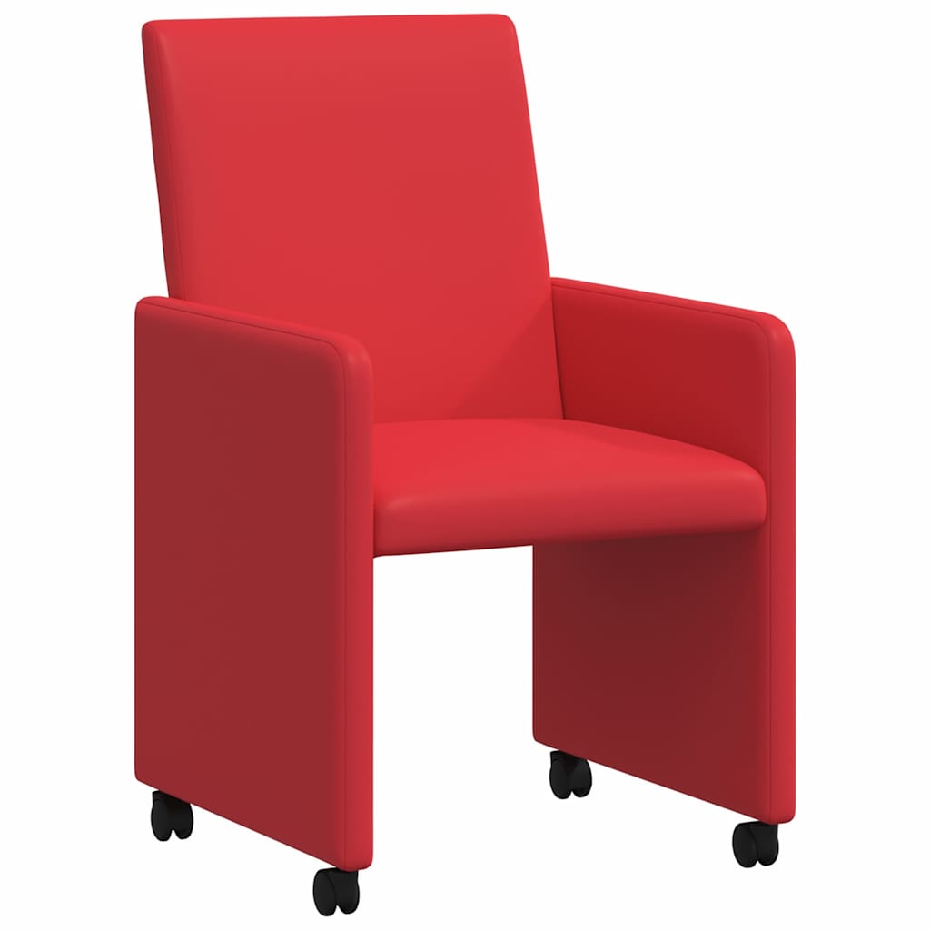 Chaises de salle à manger 2 pcs Rouge 57 x 66 x 94 cm Faux cuir